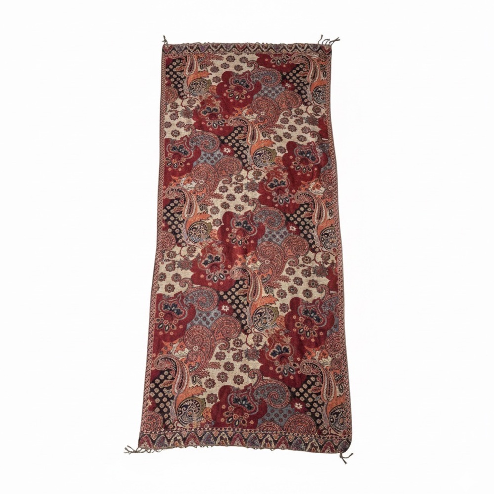 Bohemian Jewel-Tone Paisley Pashmina Scarf / Wrap